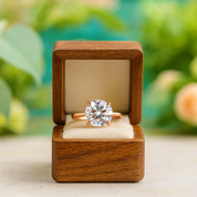 Elegant Round Cut 14k Rose Gold Diamond Engagement Ring