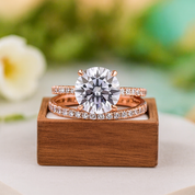 Classic Round Cut Diamond 2.0ct Rose Gold Wedding Set