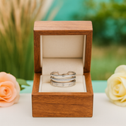 Round Diamond Three Layer Wedding Band