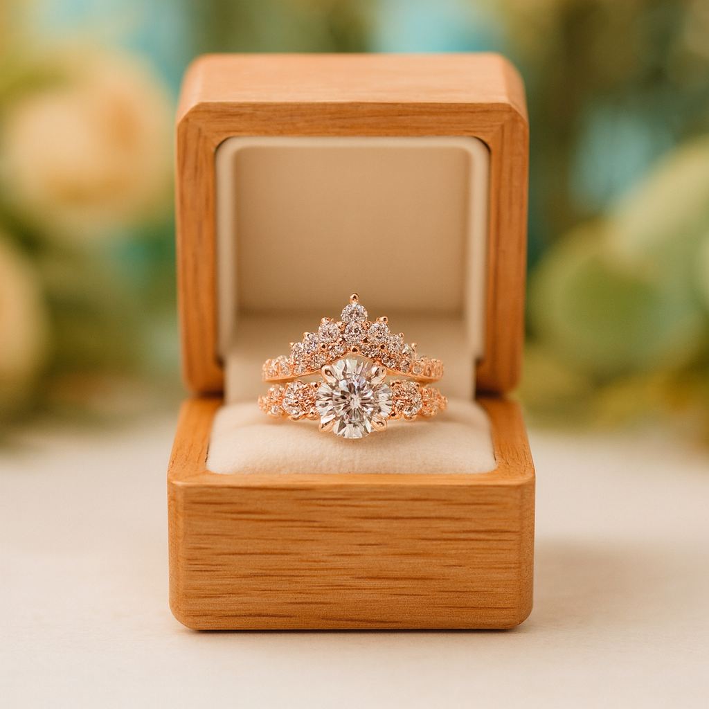 1.25 Carat Round Cut Diamond Birthstone Skulls Promise Ring Set