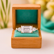 14k Rose Gold 2.5 Carat Emerald Cut Diamond Engagement Ring