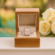 White Gold Halo Radiant Cut Diamond Engagement Ring