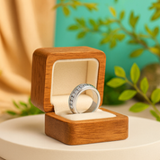 Eternity Diamond Alternative Titanium Men's Wedding Band - Evani Naomi Jewelry