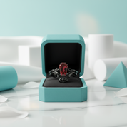 Gothic Rings in 14k Limited Coffin Cut Garnet Birthstone-Evani Jewelry