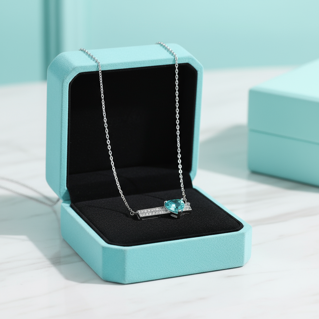 1.2 Ct Turquoise Heart Pendant Necklace-Evani Jewelry