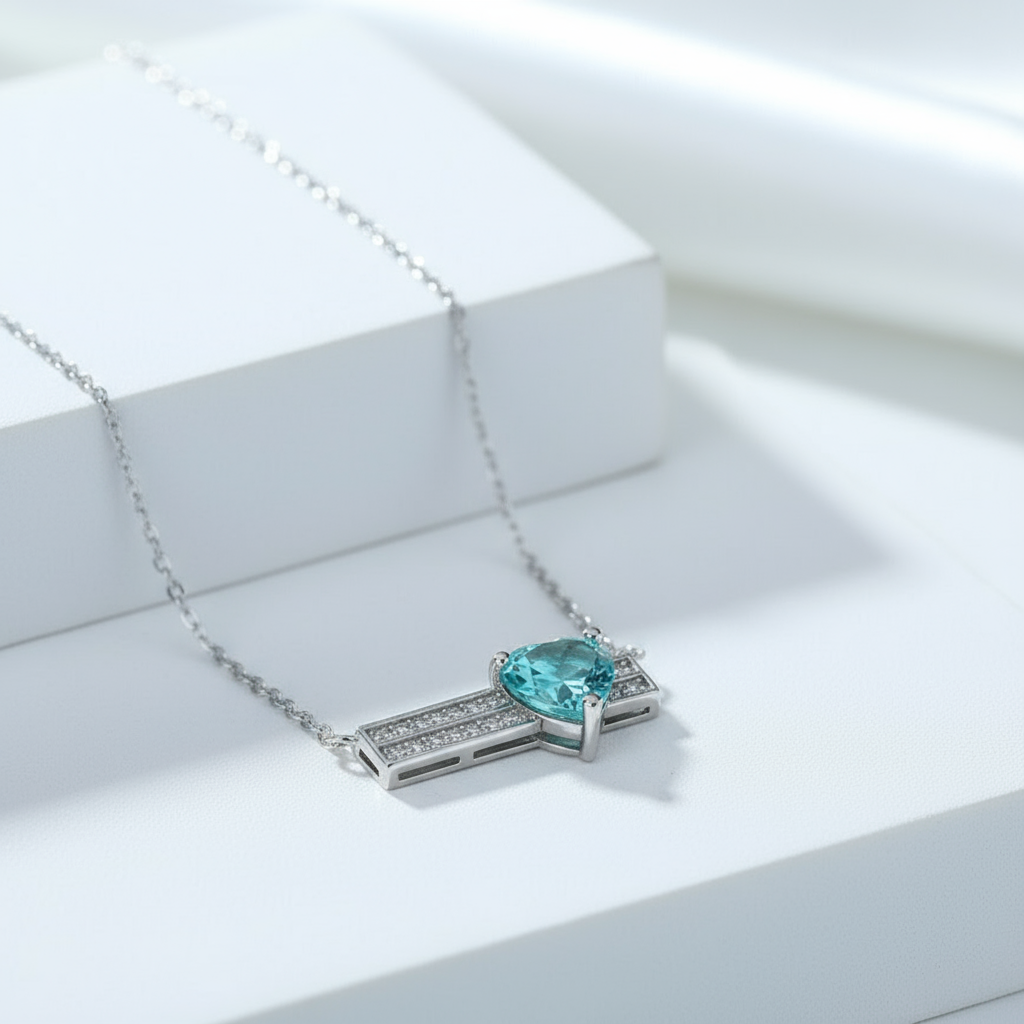 1.2 Ct Turquoise Heart Pendant Necklace-Evani Jewelry