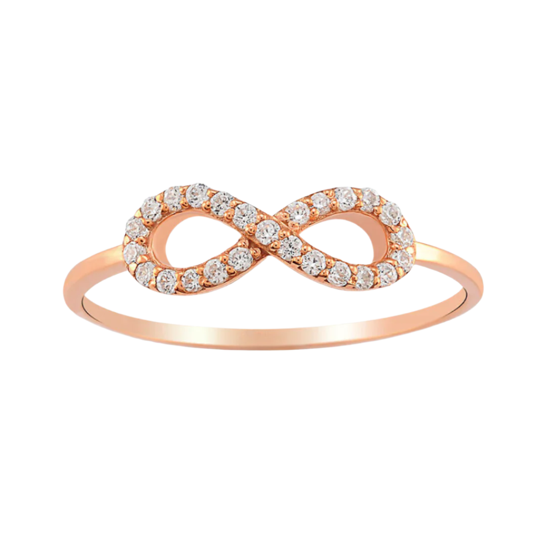 Infinite Love Diamond 14k Rose Gold Wedding Band-Evani Naomi Jewelry