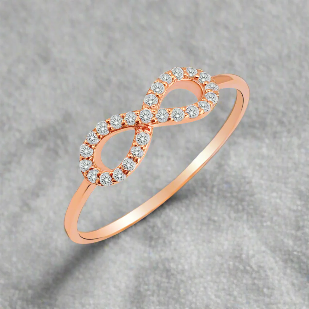 Infinite Love Diamond 14k Rose Gold Wedding Band-Evani Naomi Jewelry