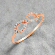 Infinite Love Diamond 14k Rose Gold Wedding Band-Evani Naomi Jewelry