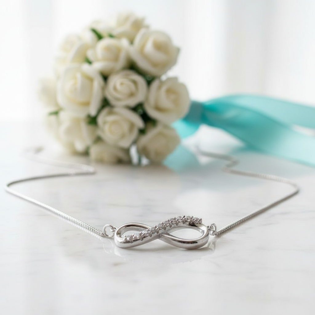 Infinite Love Pendant Necklace with Diamond - Evani Naomi Jewelry