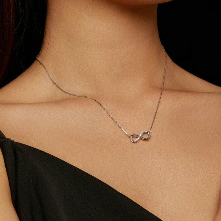 Infinite Love Pendant Necklace with Diamond-Evani Naomi Jewelry