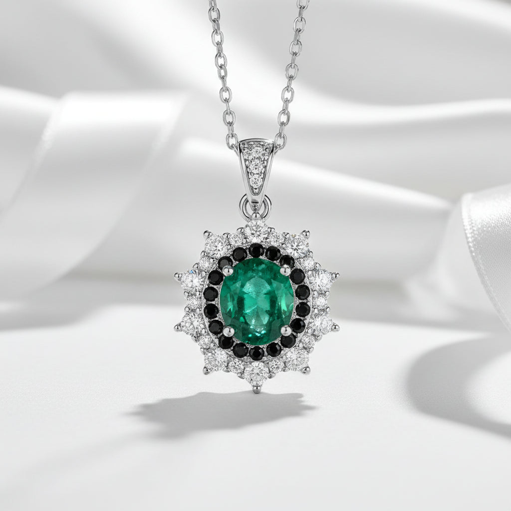 Roots of Our Love- Flower Pendant Natural Gemstone Moss Agate Necklace-Evani Jewelry