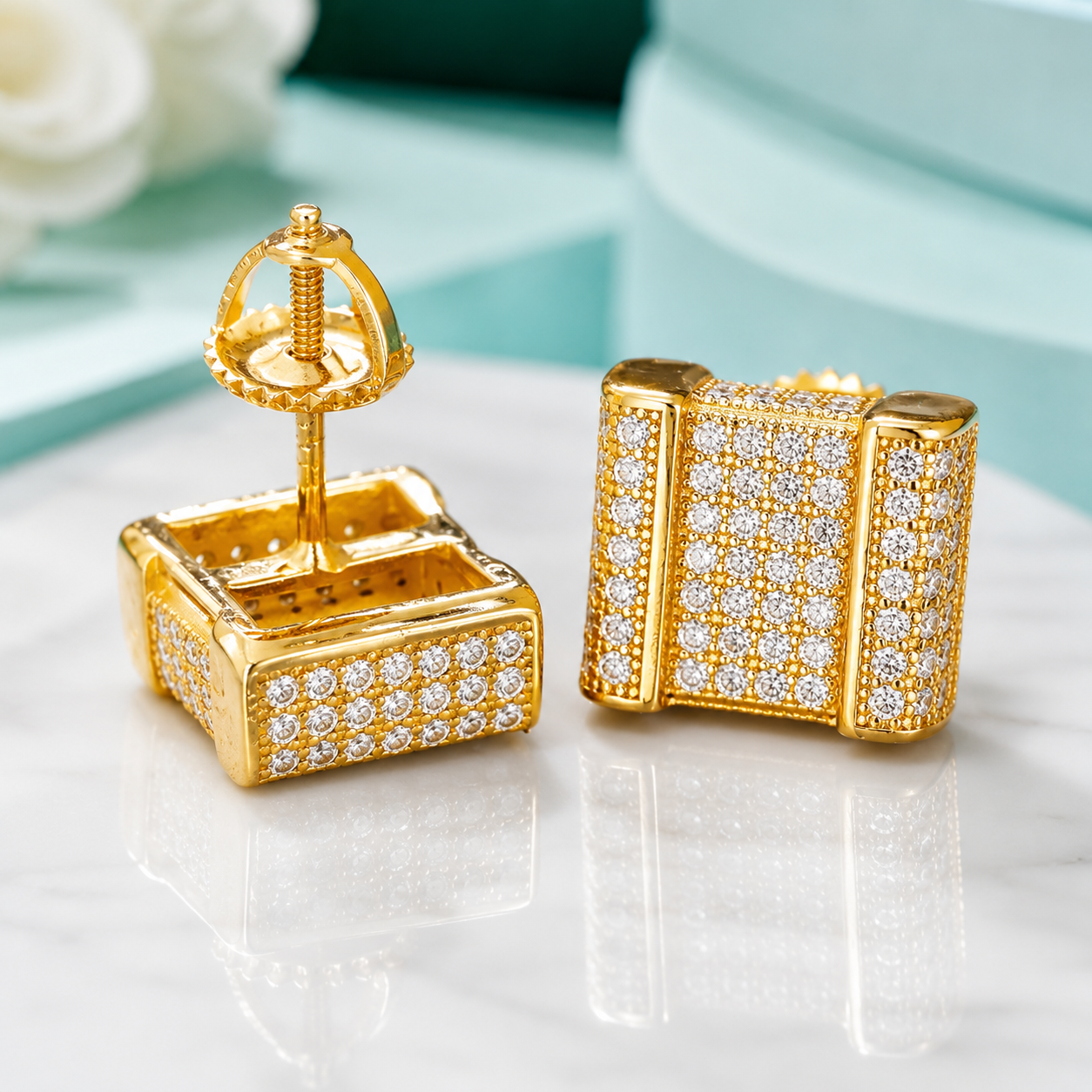 Classic Round Cut Diamond Option Hip hop Earrings