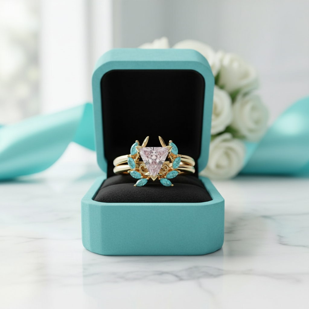 Light Mage Diamond Birthstone Ring Set in 14k Rose Gold-Evani Jewelry