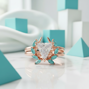 Light Mage Diamond Birthstone Ring Set in 14k Rose Gold-Evani Jewelry