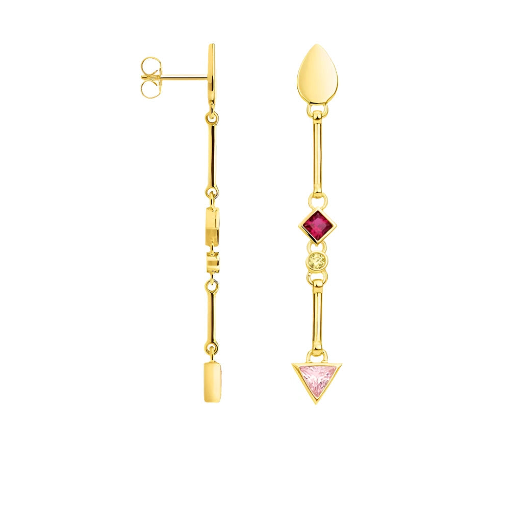 Long Multi-color Stone Water Drop Earrings-Evani Naomi Jewelry