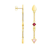 Long Multi-color Stone Water Drop Earrings-Evani Naomi Jewelry