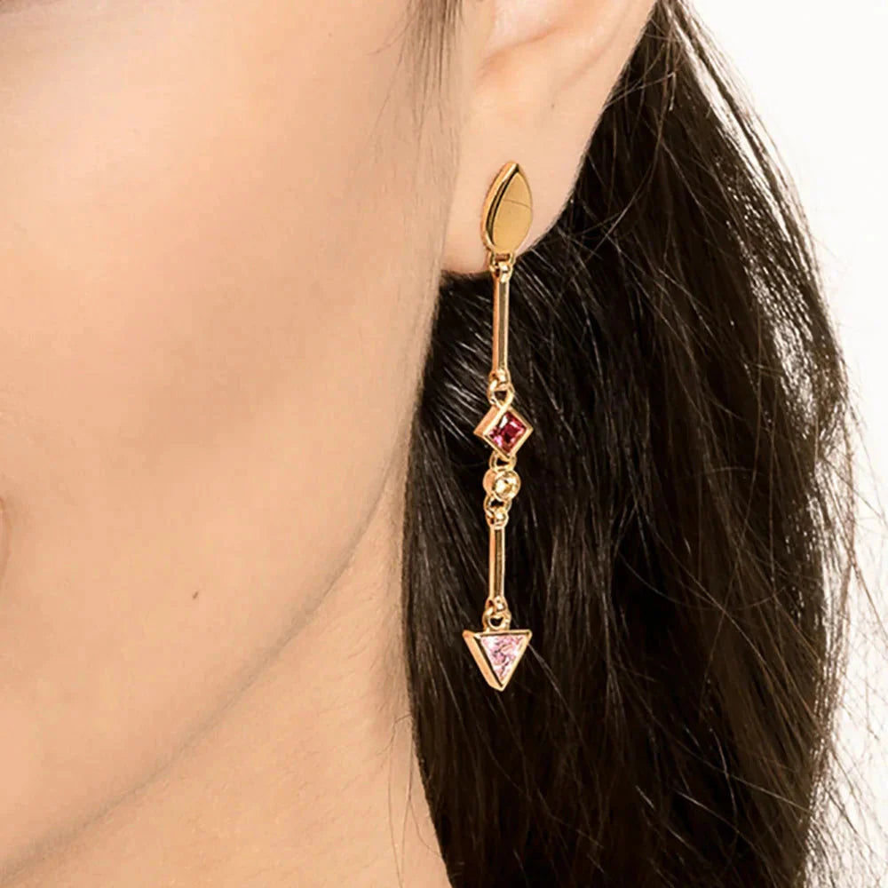 Long Multi-color Stone Water Drop Earrings-Evani Naomi Jewelry