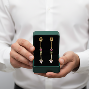 Long Multi-color Stone Water Drop Earrings