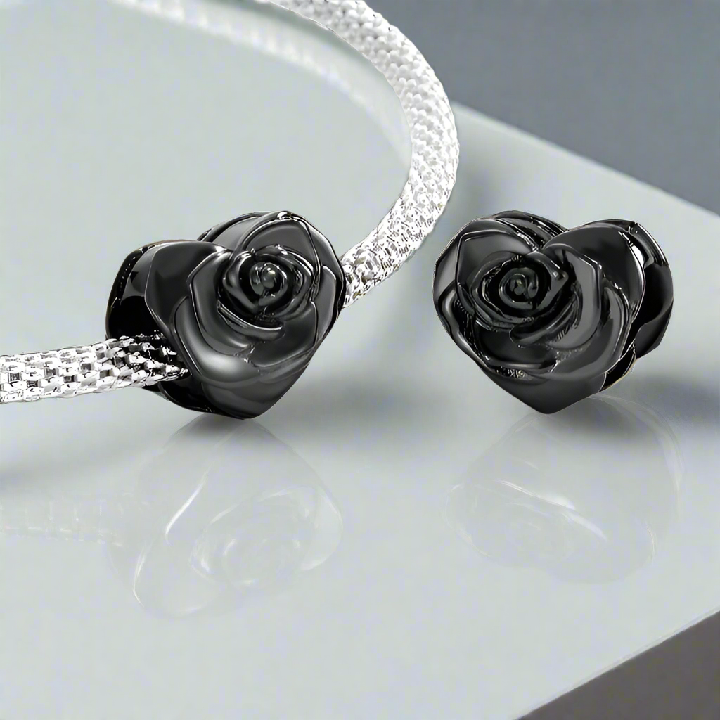 Love Black Rose Charm-Evani Naomi Jewelry