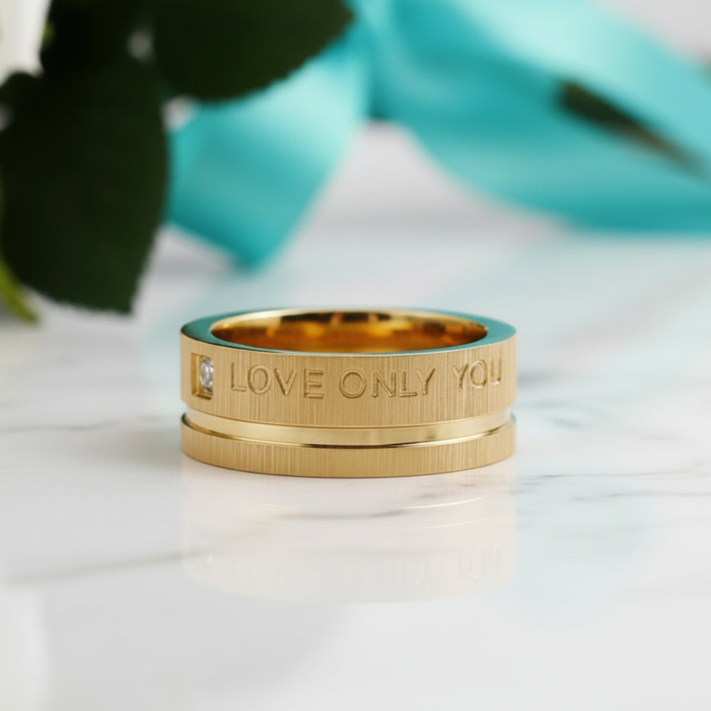 Love You Only Classic Wedding Band-Evani Jewelry