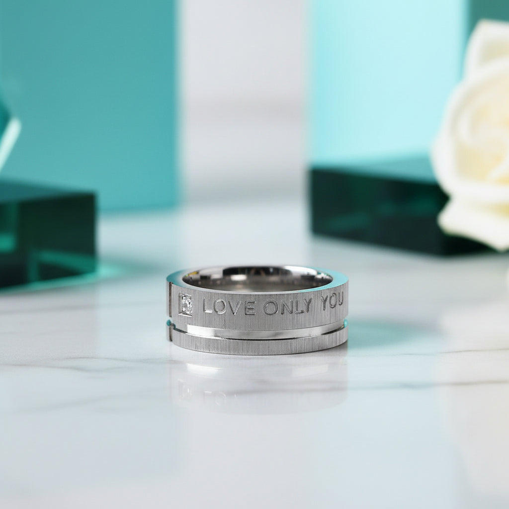 Love You Only Classic Wedding Band-Evani Jewelry