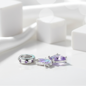 Lovely Amethyst Butterfly and Heart Charm-Evani Jewelry