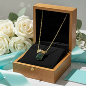 Lover's Necklace-  Bullet cut Natural Moss Agate