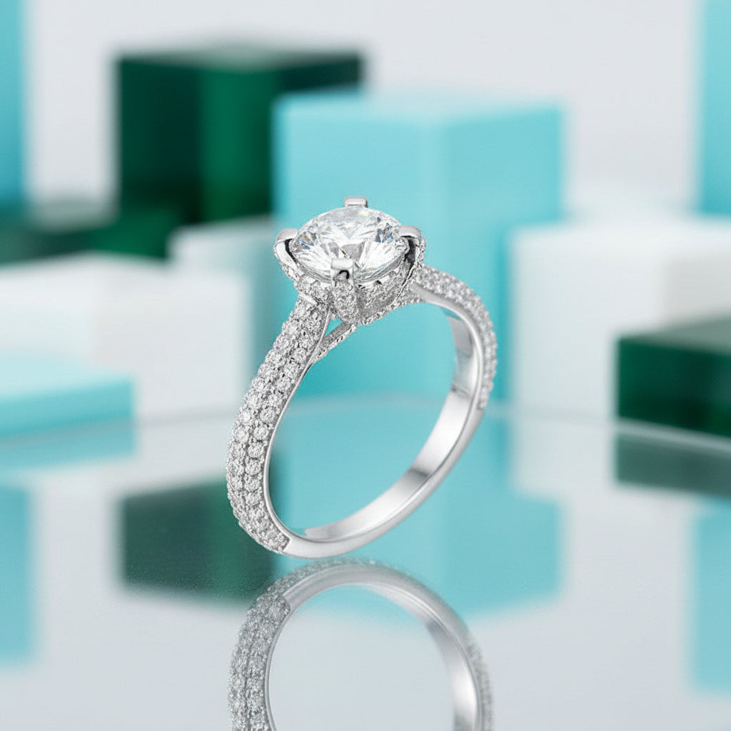 Luxurious 1.0ct Diamond White Gold Engagement Ring-Evani Jewelry