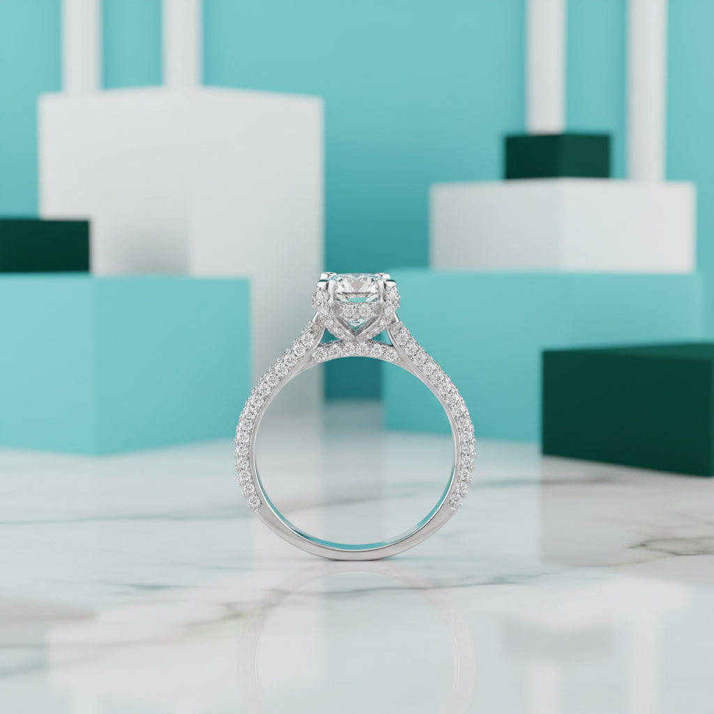 Luxurious 1.0ct Diamond White Gold Engagement Ring-Evani Jewelry