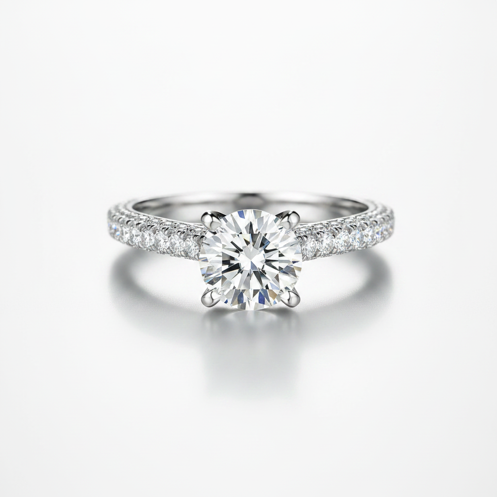 Luxurious 1.0ct Diamond OptionWhite Gold Engagement Ring