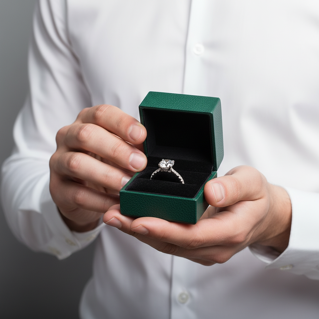 Luxurious 1.0ct Diamond Option White Gold Engagement Ring
