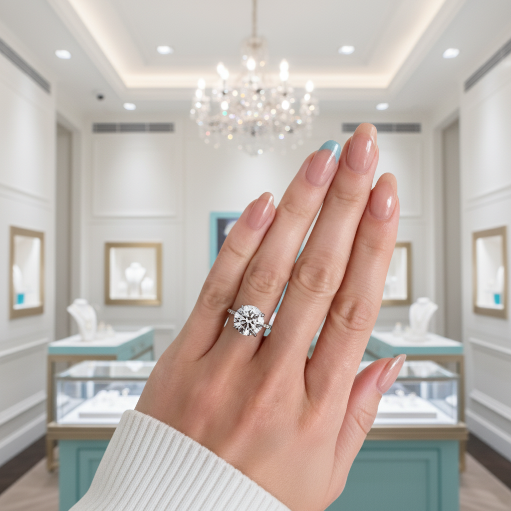 Luxurious 4.0 Ct Round Cut Diamond Birthstone Engagement Ring-Evani Jewelry