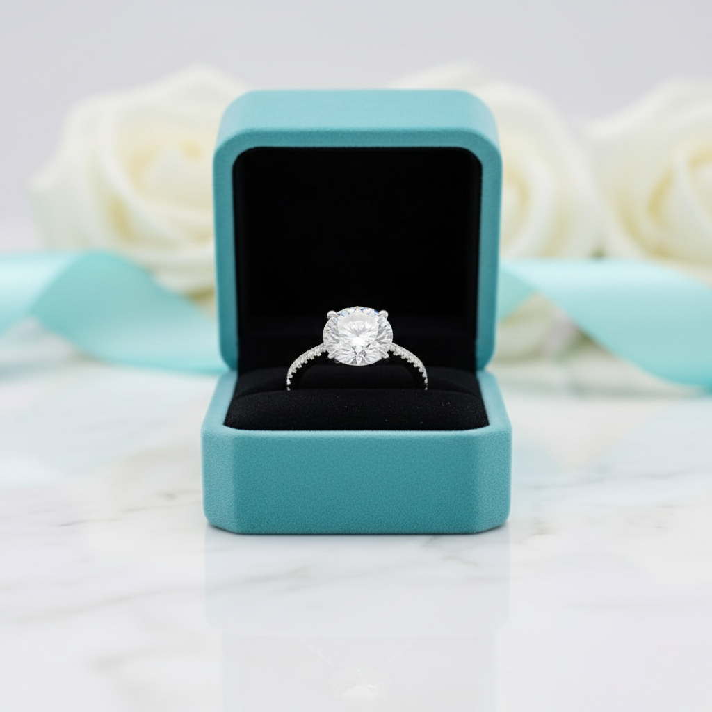 Luxurious 4.0 Ct Round Cut Diamond Birthstone Engagement Ring-Evani Jewelry