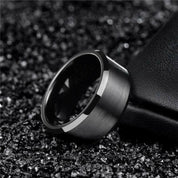 Matte Black Tungsten Carbide Men's Wedding Band-Evani Naomi Jewelry