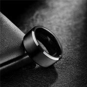 Matte Black Tungsten Carbide Men's Wedding Band-Evani Naomi Jewelry