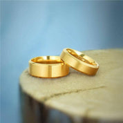Matte Yellow Gold Unisex Titanium Wedding Band-Evani Naomi Jewelry