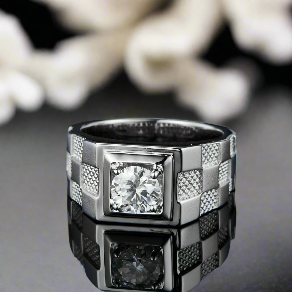 Men's 1.0 ct Diamond Cube Style Ring-Evani Naomi Jewelry