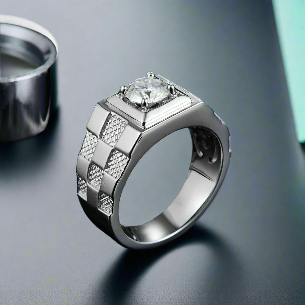 Men's 1.0 ct Diamond Cube Style Ring-Evani Naomi Jewelry