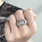 Men's 1.0 ct Round Diamond Halo Band-Evani Naomi Jewelry