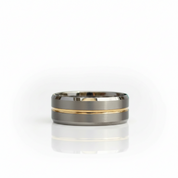 Men's Tungsten Wedding Band with Yellow Line - Evani Naomi Jewelry