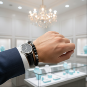 Miniature Skulls and Black Beads Punk Bracelet