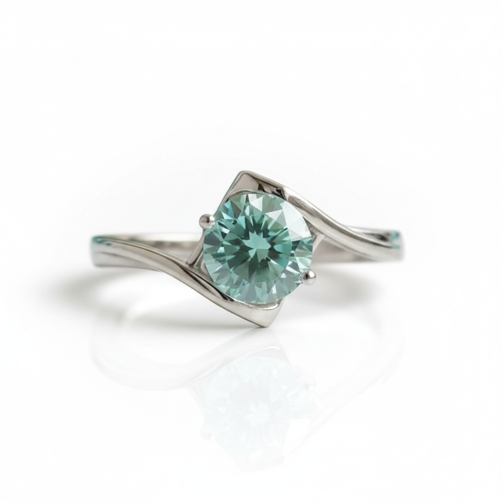 Modern Bypass 1.00 ct Round Diamond OptionEngagement Ring - Evani Naomi Jewelry