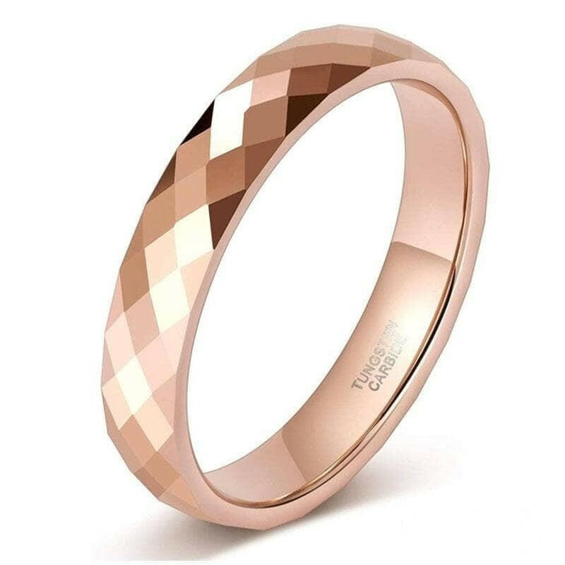 Multi Faceted Tungsten Wedding Band-Evani Naomi Jewelry