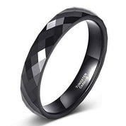 Multi Faceted Tungsten Wedding Band-Evani Naomi Jewelry