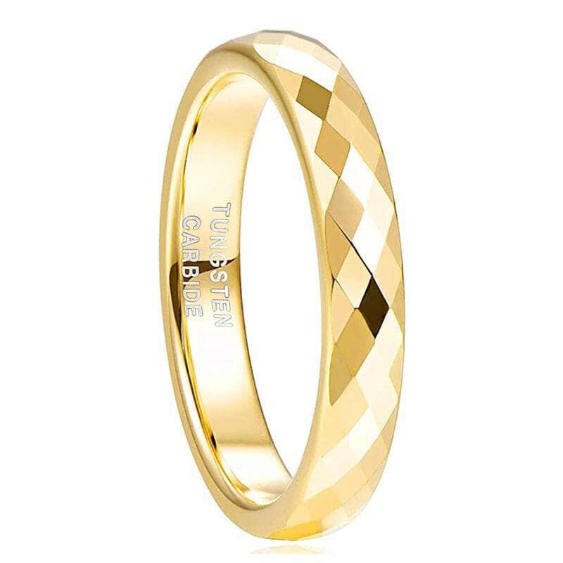 Multi Faceted Tungsten Wedding Band-Evani Naomi Jewelry