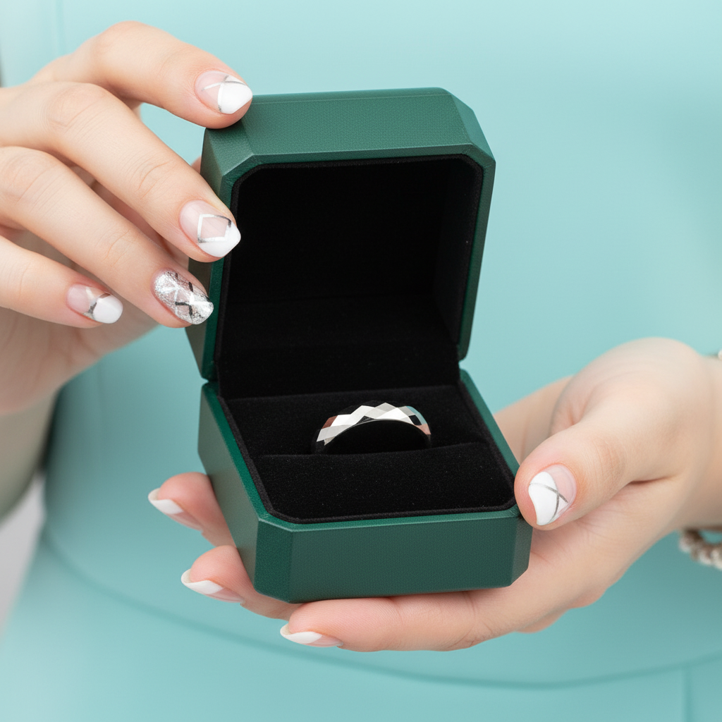 Multi-Faceted Tungsten Wedding Band - Evani Naomi Jewelry