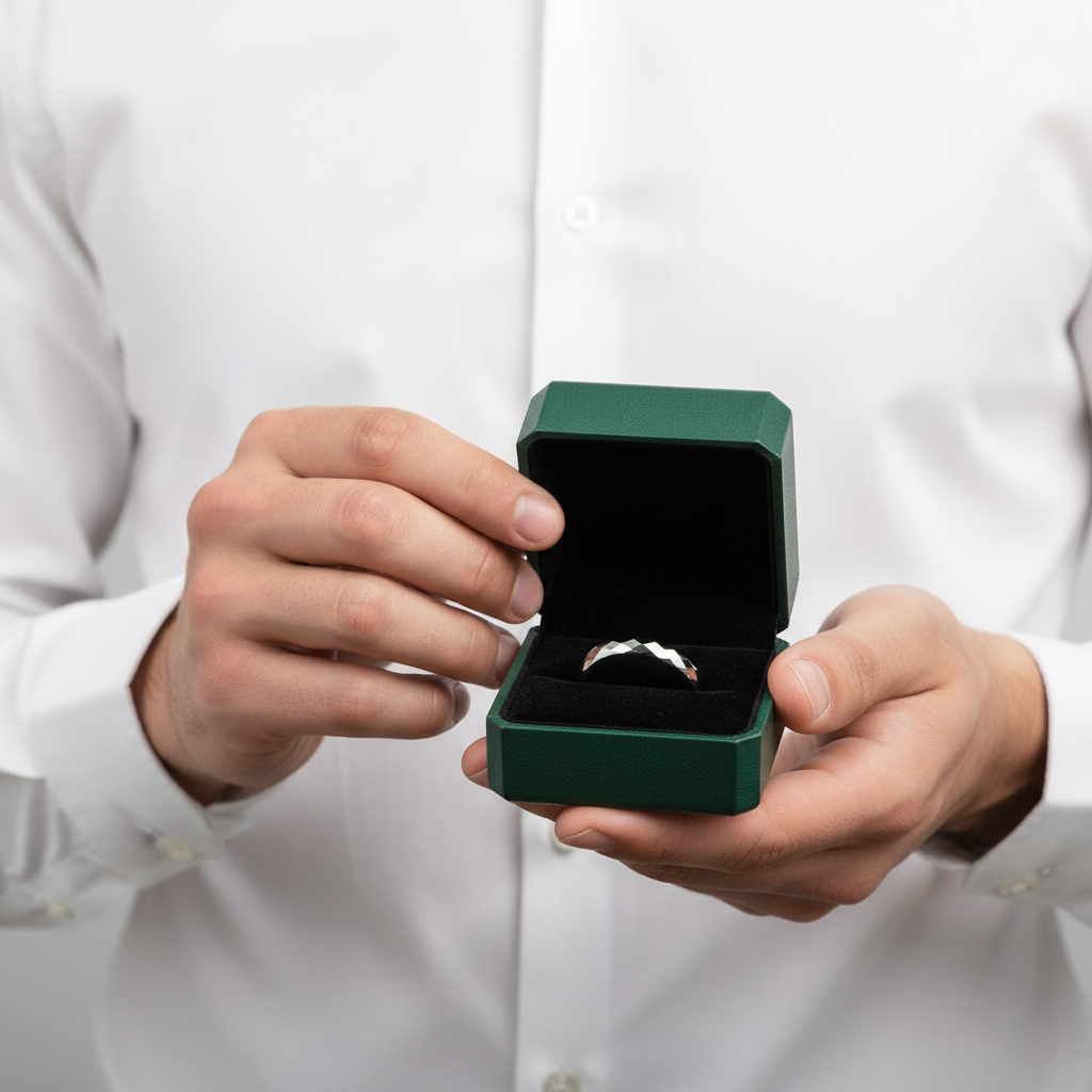 Multi-Faceted Tungsten Wedding Band - Evani Naomi Jewelry