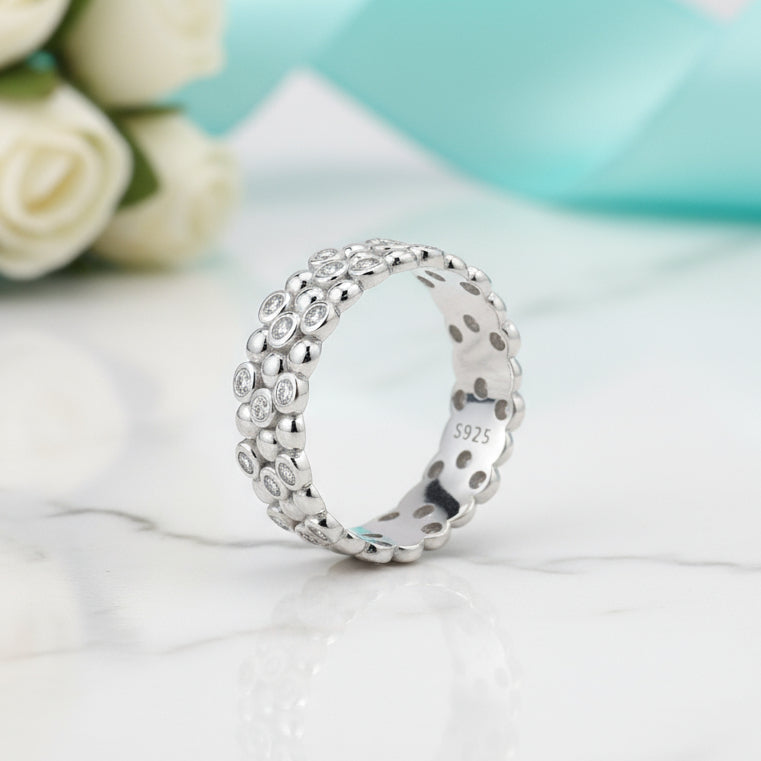 Multi-layer Diamond with Beans Wedding Band-Evani Jewelry