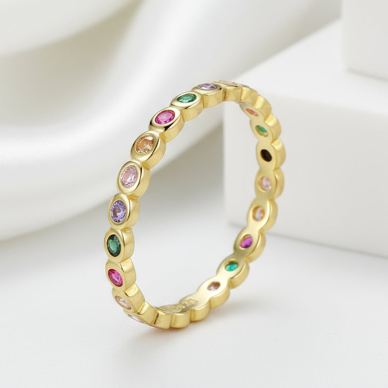 Multicolor Diamond Wedding Band-Evani Naomi Jewelry